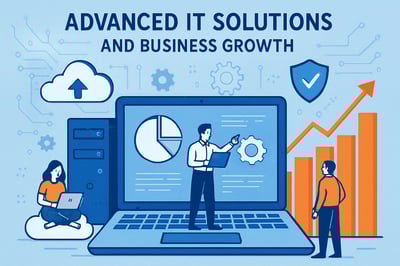 Illustration representing advanced IT solutions and business growth